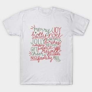 Christmas Holiday Words and Greetings T-Shirt